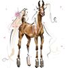 light chestnut Arabian Horse ART commission cute sketch doodle custom original equine artist cartoon illustration pet portrait realistic drawing personalized pa