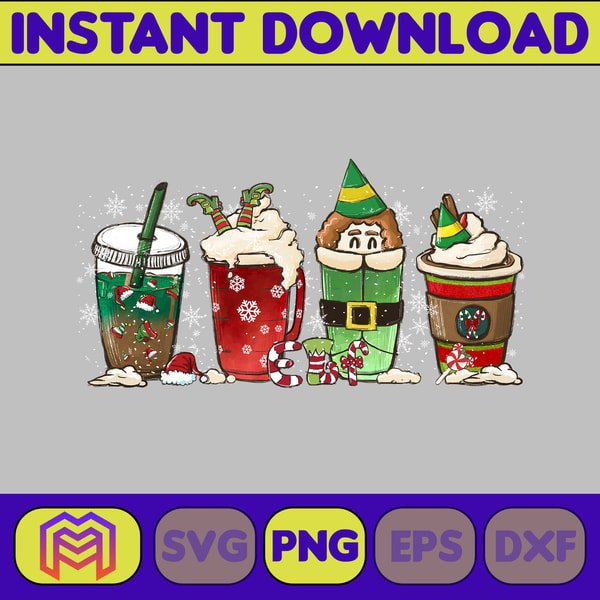 Disney Christmas Coffee Latte PNG, Christmas Coffee PNG, Merry Christmas PNG, Coffe Latte Png, Red Peppermint Iced Latte, Digital Instant Download (6).jpg