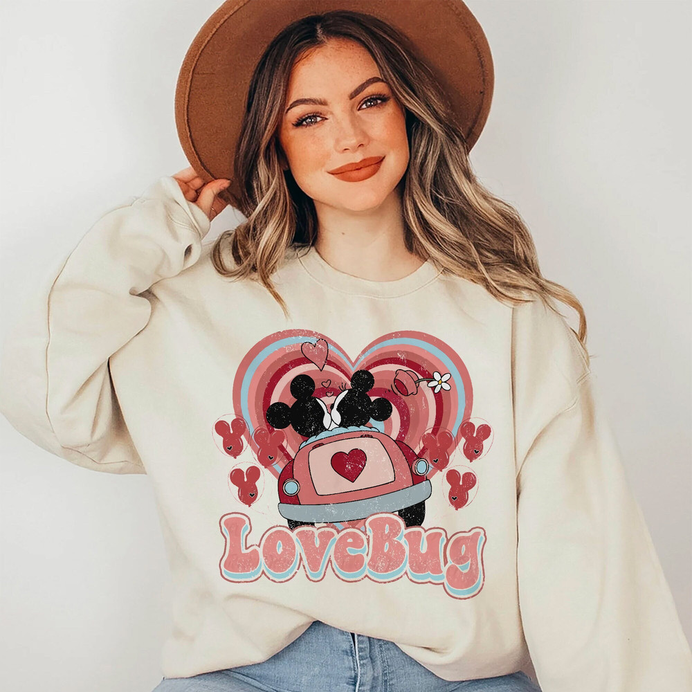 Vintage Mickey Minnie Love Bug Valentine Shirt, Retro Disney Valentine Shirt, Disney Valentine's Day Shirt, Valentines Gifts, Disney Shirt - 1.jpg