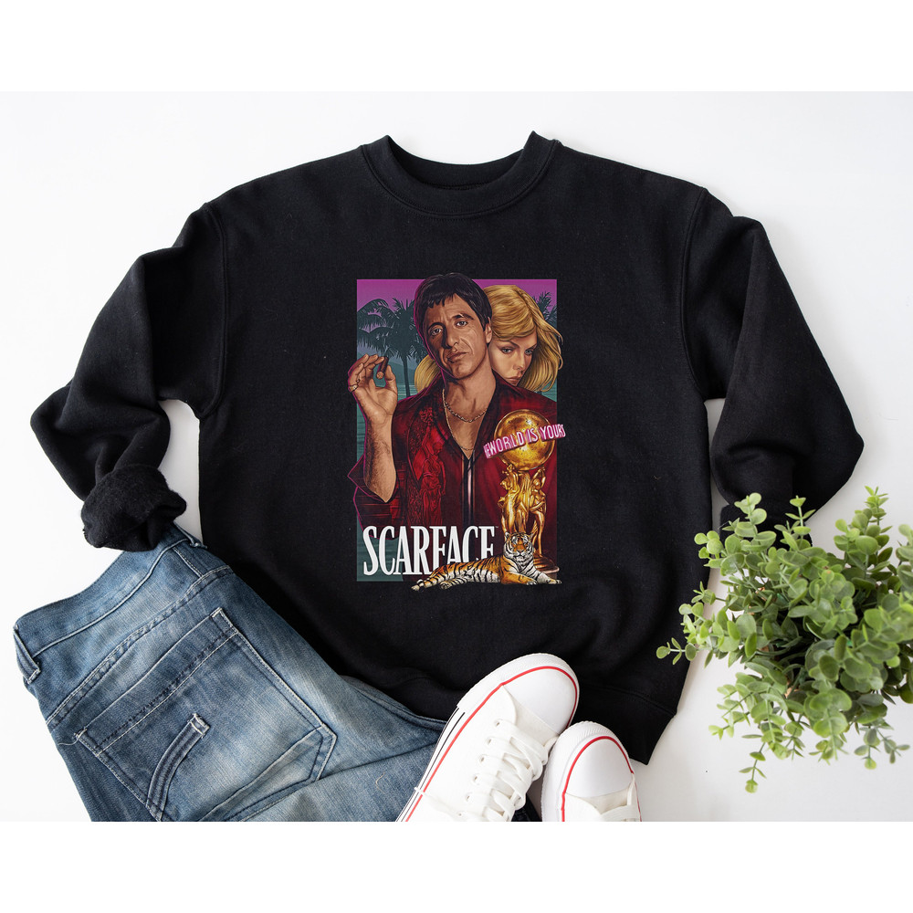 Scarface Vintage Shirt, Tony Montana Retro T-shirt, Al Pacino Shirt, Vintage Scarface Sweatshirt, Tony Montana Shirt, The World is Yours Tee - 4.jpg