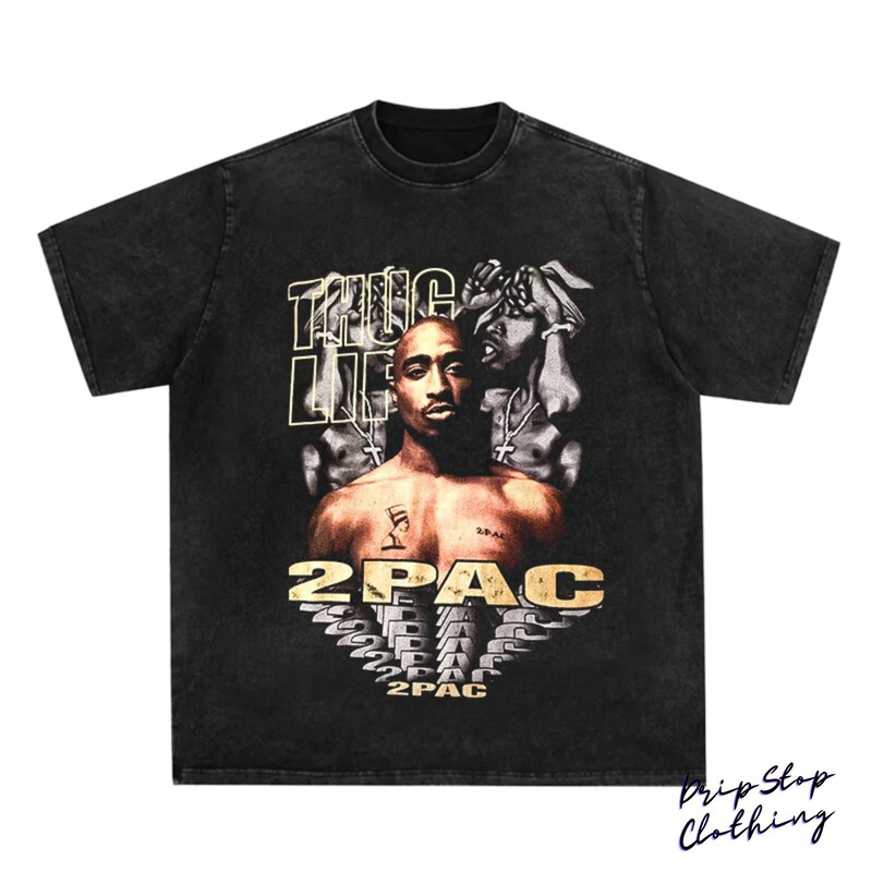 2PAC T-SHIRT  Rap Concert Merch 2Pac Rare Hip Hop Graphic Print  Vintage Style  2PAC Thug Life - 1.jpg
