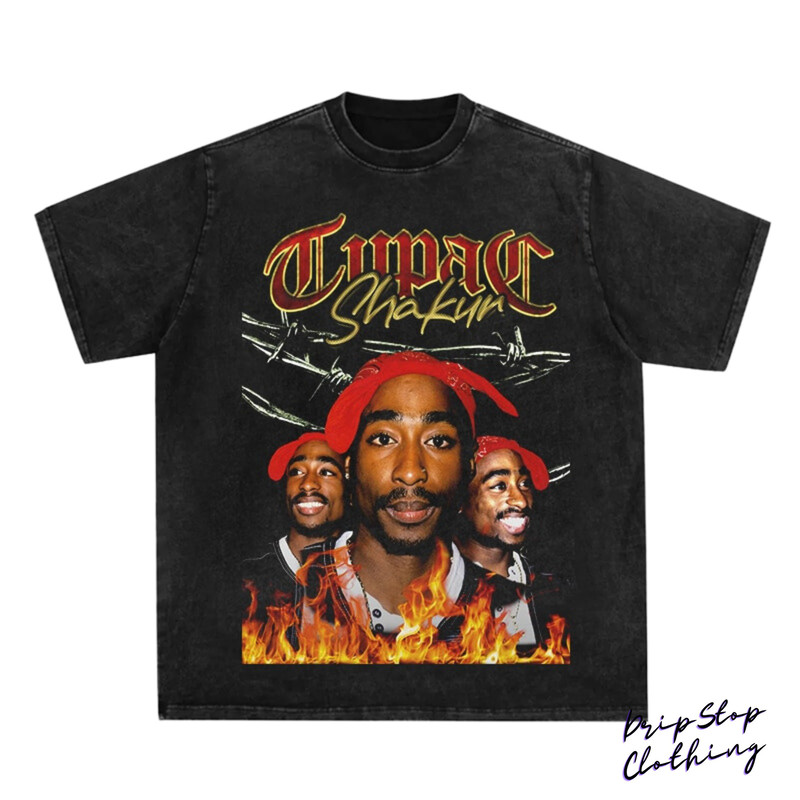 2PAC T-SHIRT  Rap Concert Merch 2Pac Rare Hip Hop Graphic Print  Vintage Style  2PAC Shakur - 1.jpg