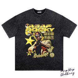 asap rocky t-shirt , rap tee concert merch asap rocky , asap rocky hip hop graphic print , vintage style