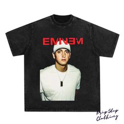 eminem t-shirt , rap tee concert merch red eminem text , eminem rare hip hop graphic print , vintage style