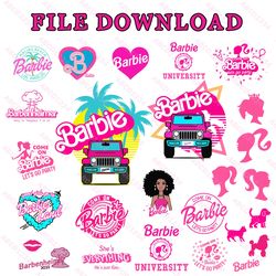 26 barbie logo, barbie svg png jpg, princess silhouette, girl svg, sticker clipart, svg files for cricut