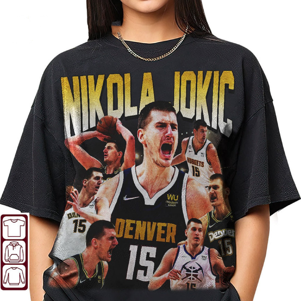 Jokic Nikola Tshirt Basketball Player MVP Merchandise Bootleg Vintage Slam Dunk Shirt Serbian Retro 90s Graphic Tee Sweatshirt Hoodie - 1.jpg