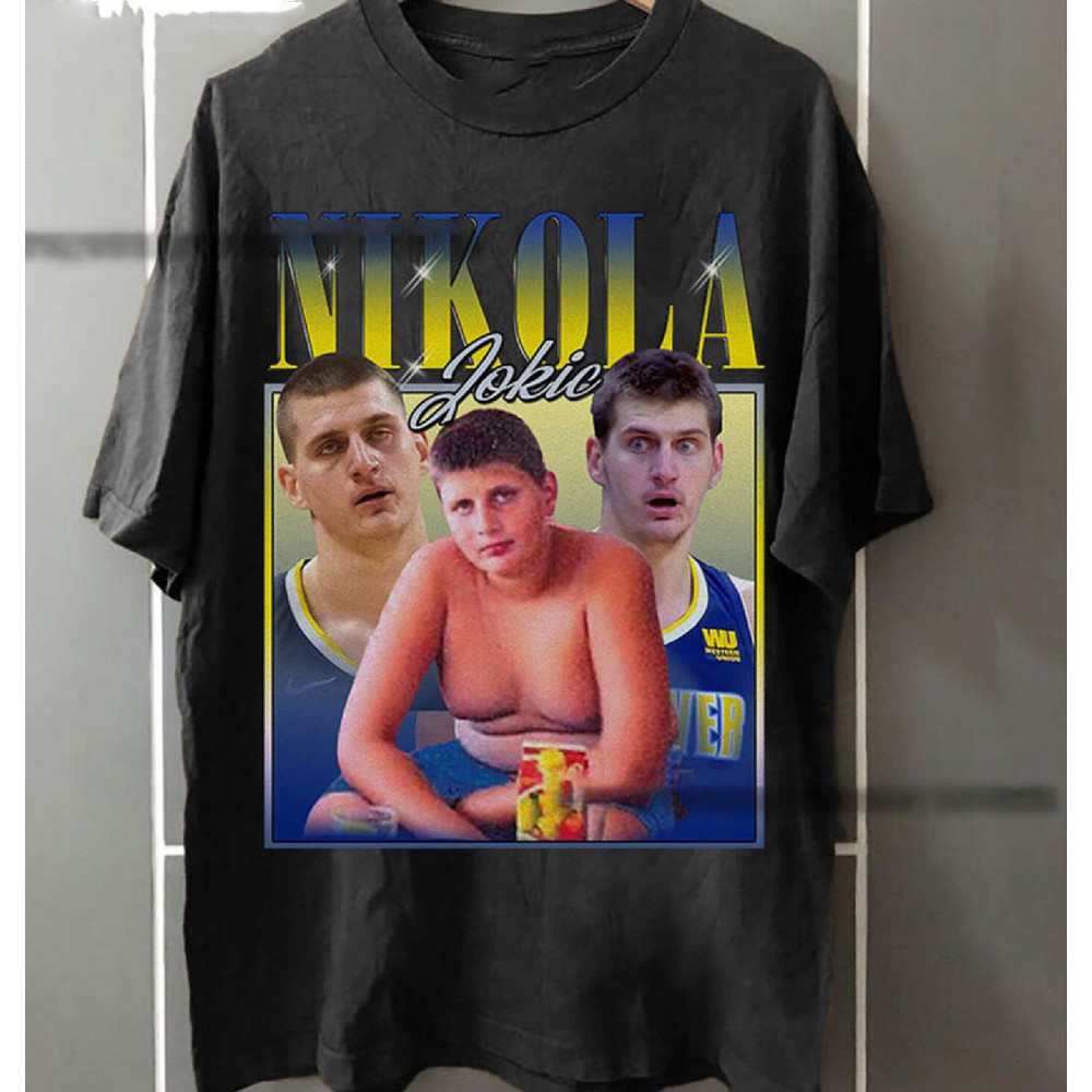 Jokic Nikola Tshirt Basketball Player MVP Merchandise Bootleg Vintage Slam Dunk Shirt Serbian Retro 90s Graphic Tee Sweatshirt Hoodie - 1.jpg