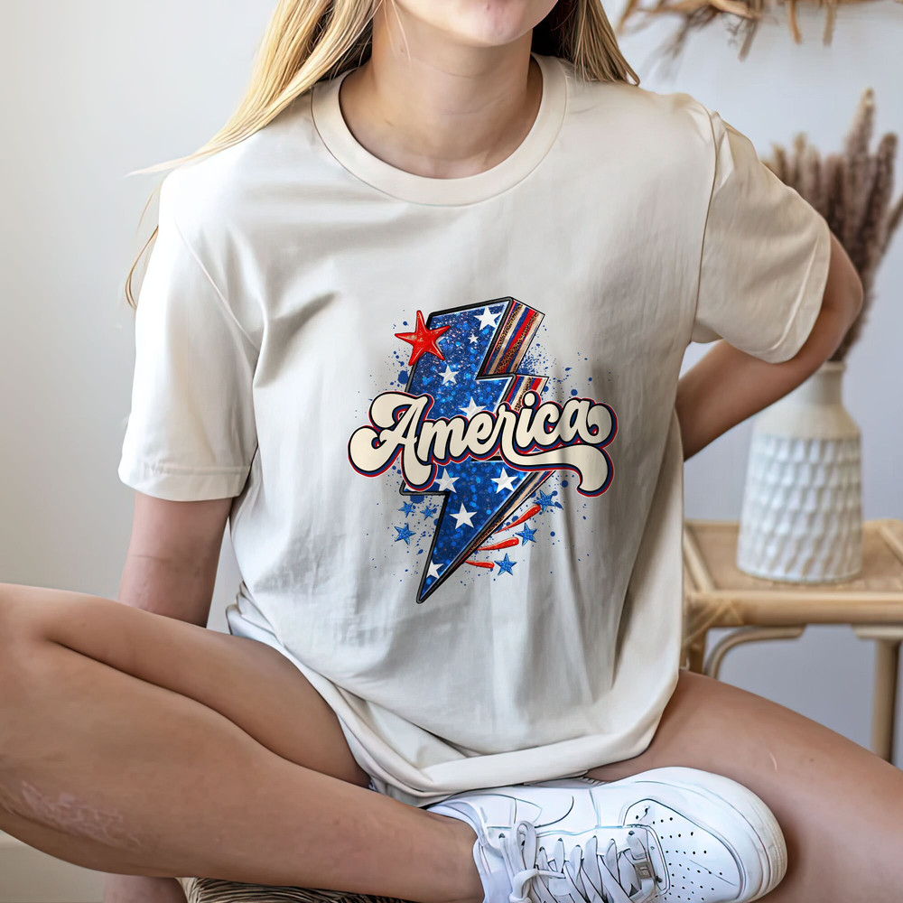 Mama Retro America tee, Fourth of July Shirt T-Shirt, USA shirt, Summer BBQ t-shirt, America shirt Comfort Colors Women's 4th of July Shirt - 3.jpg