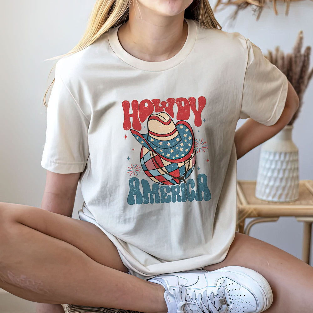 Retro America Shirt, Howdy America Lets Go Girl, 4th Of July Shirt, Fourth Of July, Patriotic USA Gift, Unisex Graphic Tee - 1.jpg