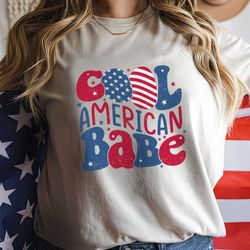 usa shirt cool american babe, summer bbq t-shirt, red white and blue, america tee, 4th of july, fourth of july shirt t-s