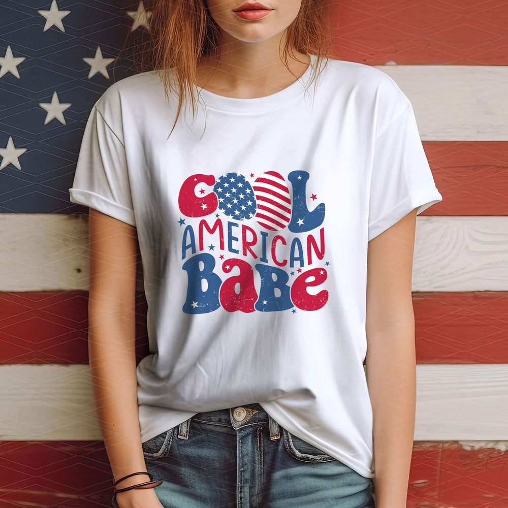 USA shirt Cool American babe, Summer BBQ t-shirt, Red White and Blue, America Tee, 4th of July, Fourth of July Shirt T-Shirt, 1776 Tee - 2.jpg