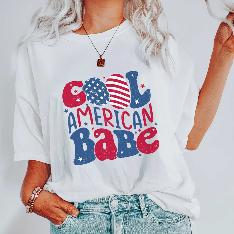 USA shirt Cool American babe, Summer BBQ t-shirt, Red White and Blue, America Tee, 4th of July, Fourth of July Shirt T-Shirt, 1776 Tee - 3.jpg