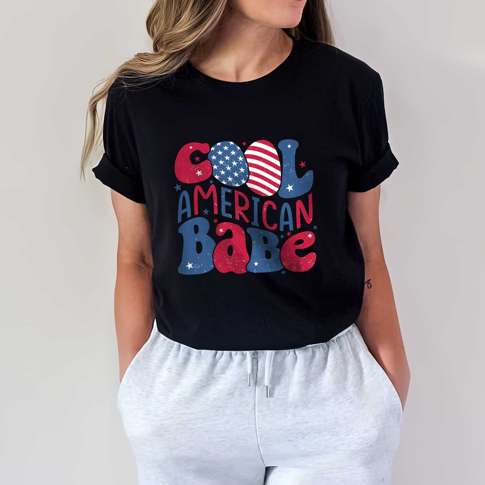 USA shirt Cool American babe, Summer BBQ t-shirt, Red White and Blue, America Tee, 4th of July, Fourth of July Shirt T-Shirt, 1776 Tee - 4.jpg