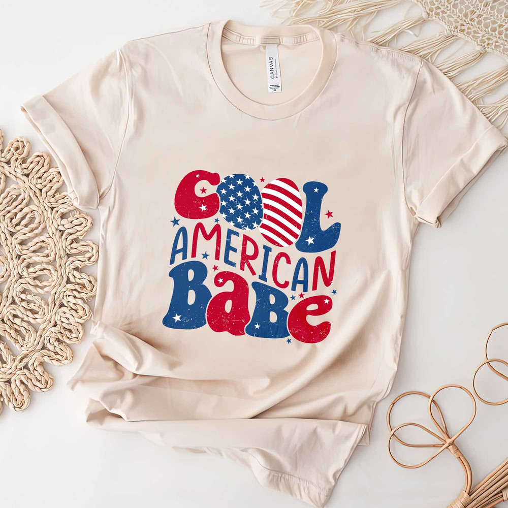 USA shirt Cool American babe, Summer BBQ t-shirt, Red White and Blue, America Tee, 4th of July, Fourth of July Shirt T-Shirt, 1776 Tee - 5.jpg