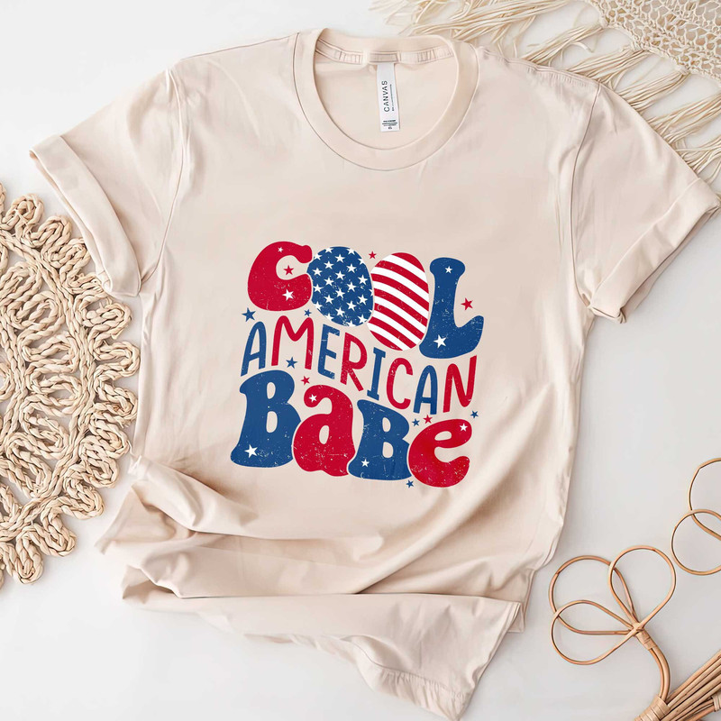 USA shirt Cool American babe, Summer BBQ t-shirt, Red White and Blue, America Tee, 4th of July, Fourth of July Shirt T-Shirt, 1776 Tee - 5.jpg