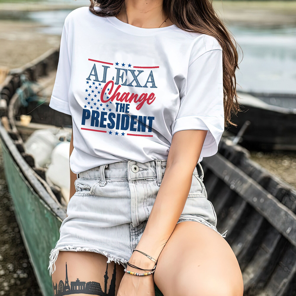 USA shirt, Summer BBQ t-shirt, Red White and Blue, America Tee, Alexa Change The President 4th of July, Fourth of July Shirt, 1776 Tee - 3.jpg