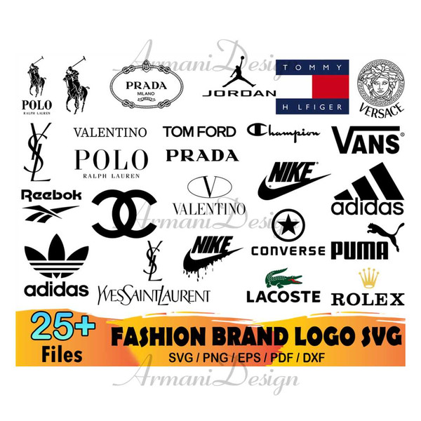 25 Fashion Brand Logo Bundle Svg, Ralph Lauren Svg, Prada Sv - Inspire ...