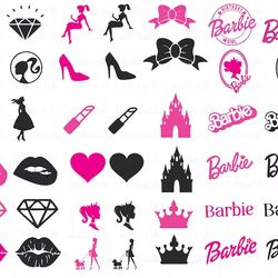 Barb Svg Bundle , SVG, Princess Silhouette, pink doll Svg, Girl Svg, Svg Files for Cricut , Sticker Clipart, SVG