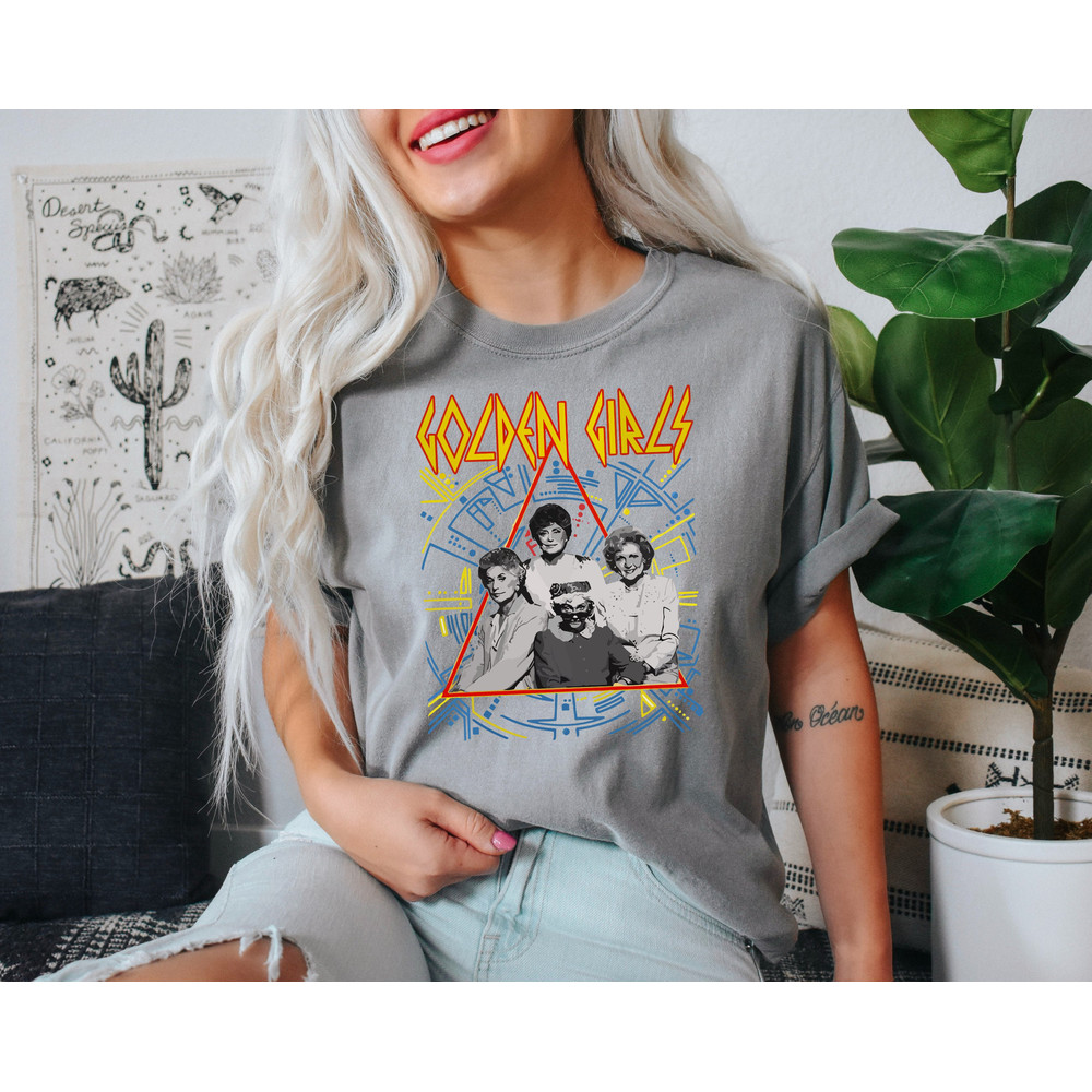 Comfort Colors® Def Leppard Golden Girls Shirt, Music TV Crossover, Vintage TV Show Shirt, Band Inspired Tee, Unique Fan Gift - 4.jpg