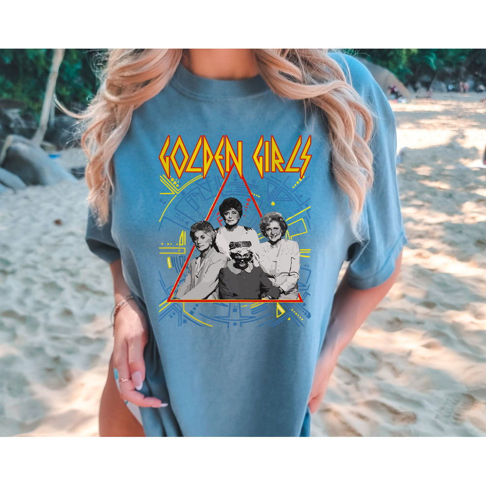 Comfort Colors® Def Leppard Golden Girls Shirt, Music TV Crossover, Vintage TV Show Shirt, Band Inspired Tee, Unique Fan Gift - 5.jpg