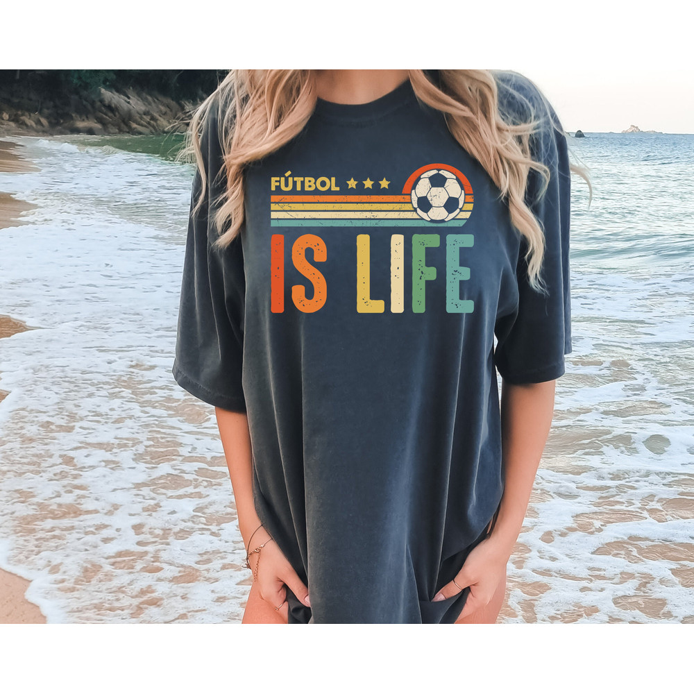 Comfort Colors® Futbol Lover Shirt, Soccer Fan Tee, Vintage Sports Shirt, Football Humor Top, Futbol Is Life, Unisex Soccer Shirt - 3.jpg
