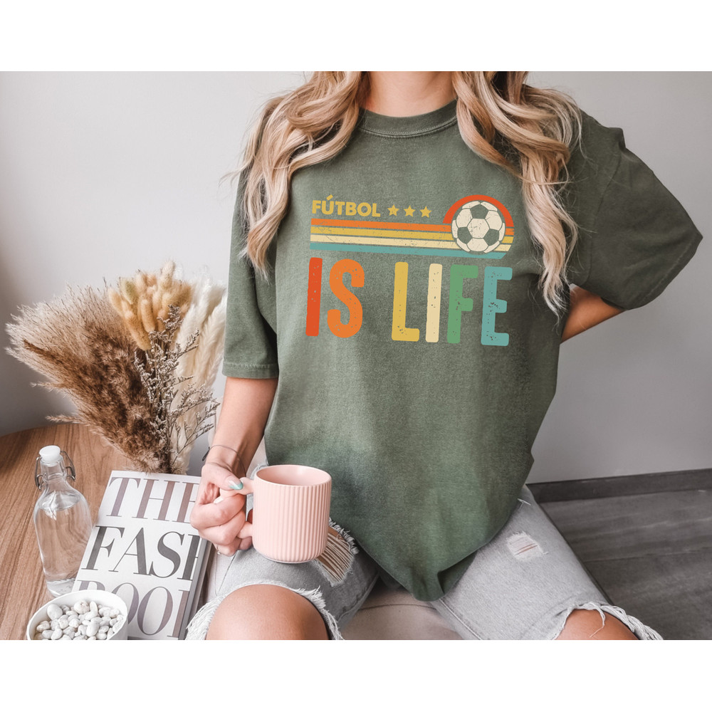 Comfort Colors® Futbol Lover Shirt, Soccer Fan Tee, Vintage Sports Shirt, Football Humor Top, Futbol Is Life, Unisex Soccer Shirt - 4.jpg
