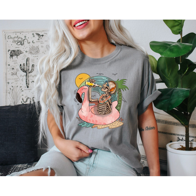 Comfort Colors® Summer Skeleton Shirt, Beach Tee, Stay Salty, Summer shirt, Vacation Beach Shirt, Summer Graphic shirt, Summer Fun Tee - 2.jpg