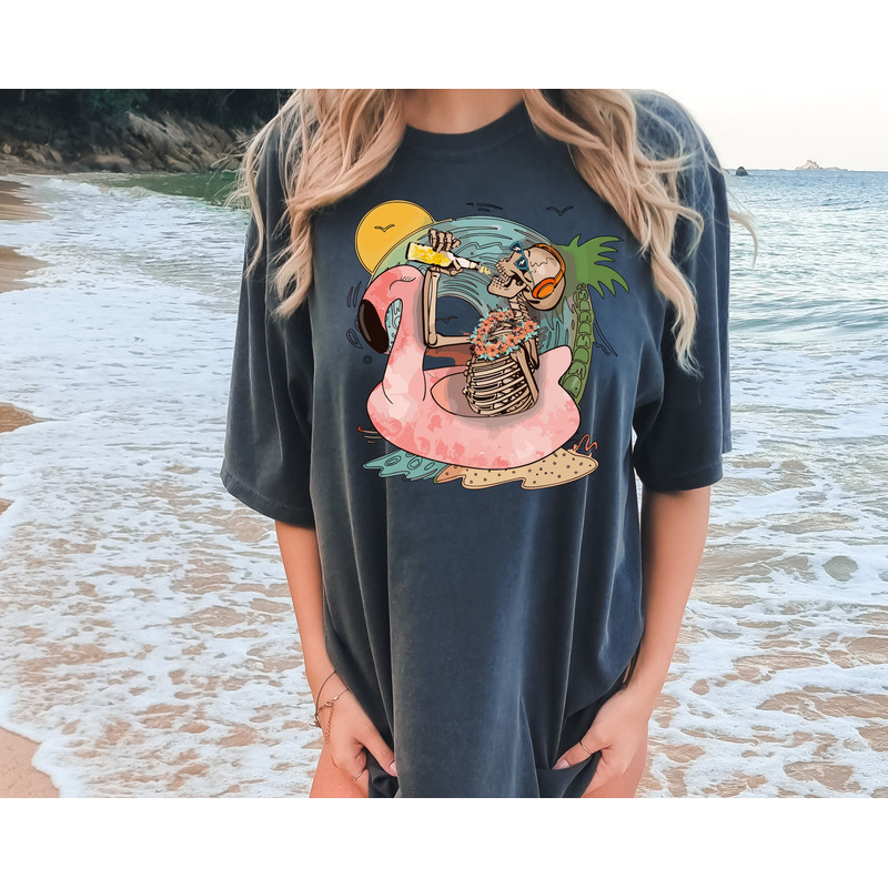 Comfort Colors® Summer Skeleton Shirt, Beach Tee, Stay Salty, Summer shirt, Vacation Beach Shirt, Summer Graphic shirt, Summer Fun Tee - 3.jpg