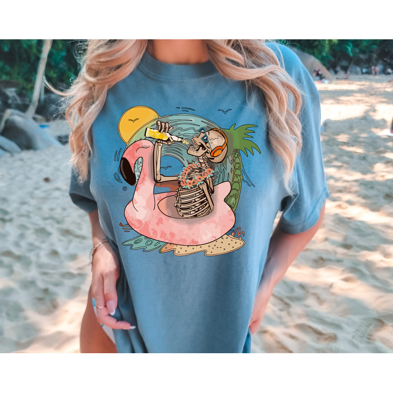 Comfort Colors® Summer Skeleton Shirt, Beach Tee, Stay Salty, Summer shirt, Vacation Beach Shirt, Summer Graphic shirt, Summer Fun Tee - 5.jpg