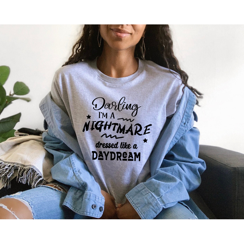 Darling I'm a Nightmare Dressed Like a Daydream Shirt, Tour Merch Tshirt Gift for Music Lovers, Blank Space Taylor Concert Tee - 1.jpg