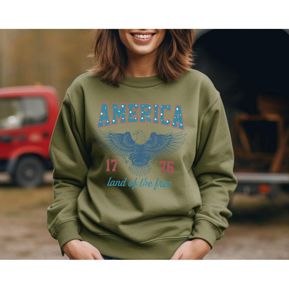 USA Sweatshirt, Summer BBQ Hoodie, Red White and Blue, America Tee, Comfort Colors® Women's 4th of July, Fourth of July Shirt T-Shirt - 4.jpg