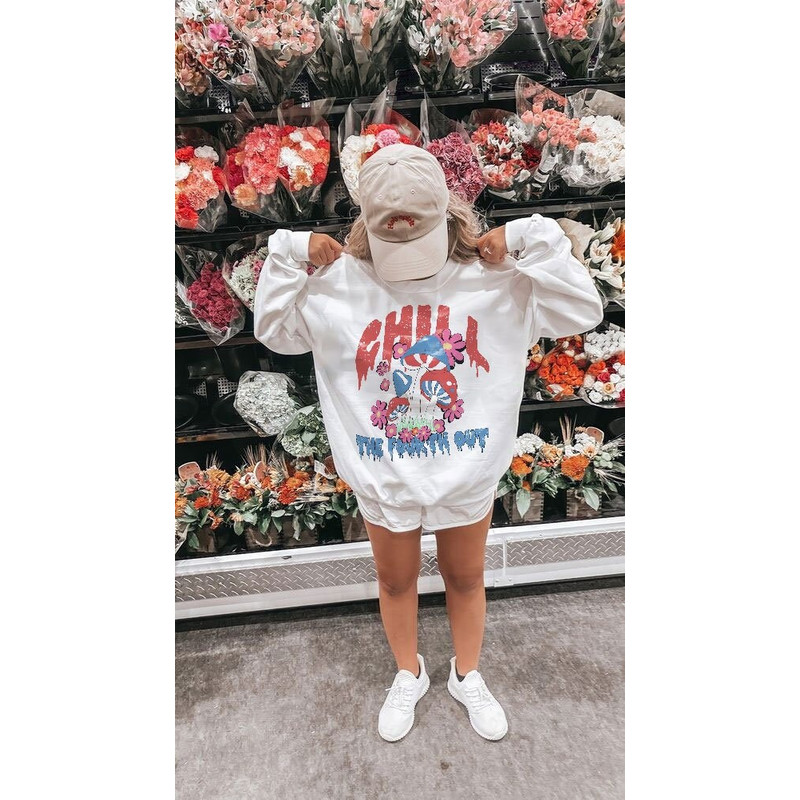 Chill The Fouth Out Shirt, Independence Day Tee, Funny 4th July Shirt, Patriotic Mushroom Shirt, Sweetshirt, Hoodie - 1.jpg