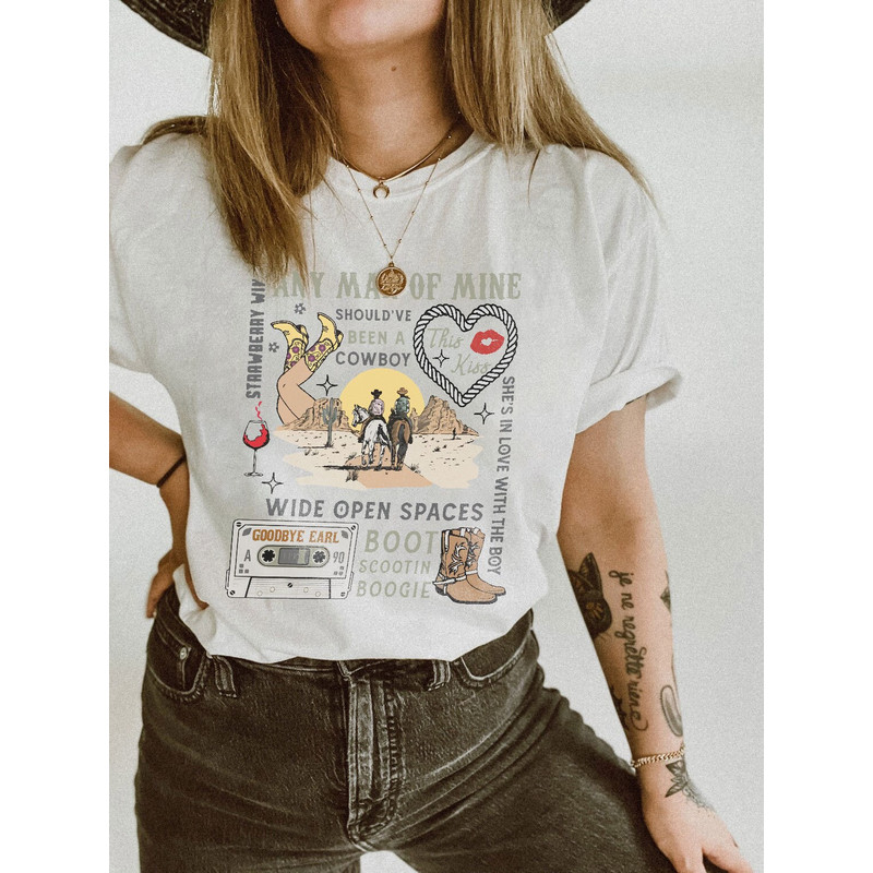 Cowboy Shirt, Western Tshirt, Rodeo Shirt, Country Music Shirt, BOHO, Vintage, Cowgirl Shirt - 1.jpg