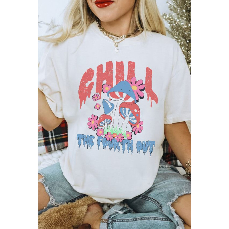 Chill The Fouth Out Shirt, Independence Day Tee, Funny 4th July Shirt, Patriotic Mushroom Shirt, Sweetshirt, Hoodie - 2.jpg