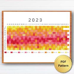 2023 Puzzle Temperature Cross Stitch Pattern