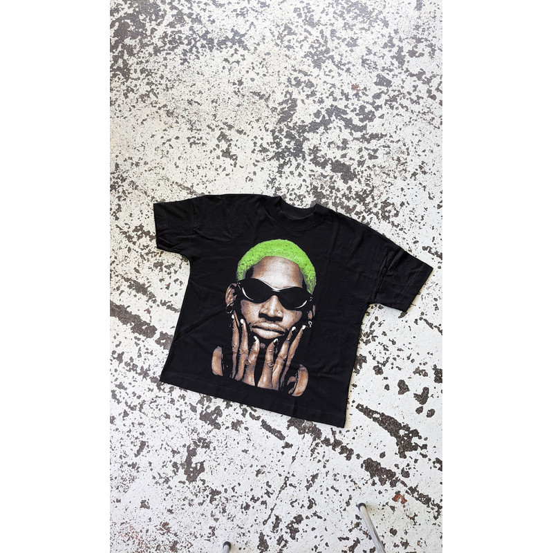 Dennis Rodman Fluo Homage T-Shirt - The Worm Vintage Bootleg Inspired Tee 90's Inspired Homage Style Throwback Tee Graphic Unisex Tee - 1.jpg