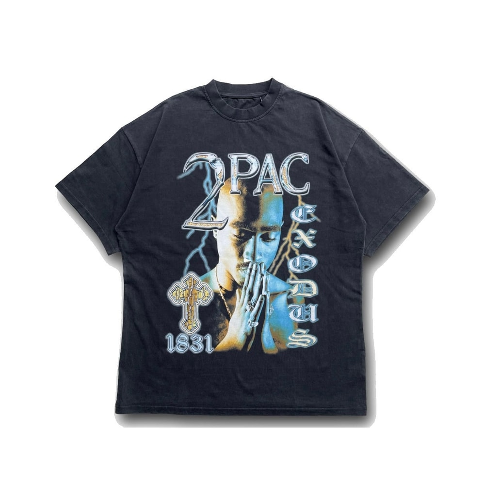 Tupac Double Printed Homage T-shirt 2pac Vintage Bootleg Inspired Tee 90's Hip Hop Inspired Throwback Tee RAP Graphic Unisex Tee - 1.jpg