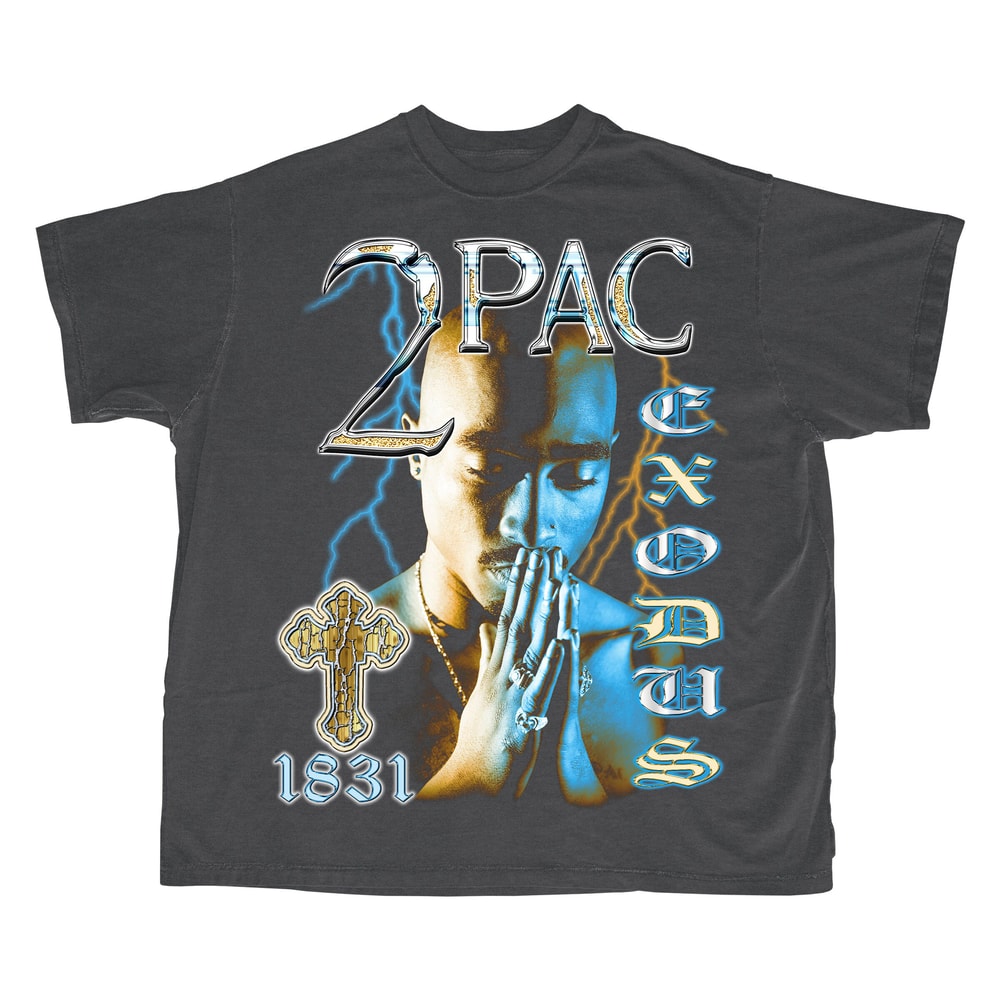Tupac Double Printed Homage T-shirt 2pac Vintage Bootleg Inspired Tee 90's Hip Hop Inspired Throwback Tee RAP Graphic Unisex Tee - 3.jpg