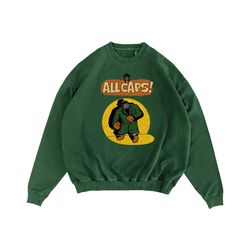 MF DOOM All Caps Oversized Crewneck , 90s Inspired Sweater , Vintage Bootleg Inspired Jumper , 90s Inspired Homage Style