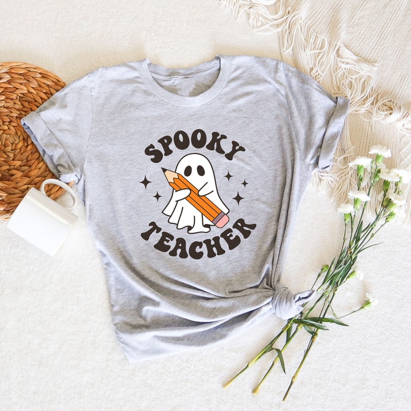 Cute Spooky Teacher Sweatshirt, Teacher Halloween Sweatshirt, Teacher Appreciation Gifts, Fall Teacher Sweatshirt, New Teacher Sweatshirt - 3.jpg