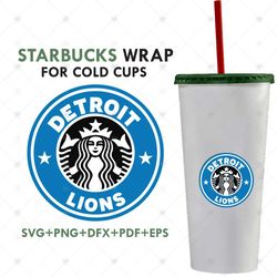 Detroit Lions Starbucks Wrap Svg, Sport Svg, Detroit Lions Svg, Lions Svg, Nfl Starbucks Svg, Lions Starbucks Wrap, Lion