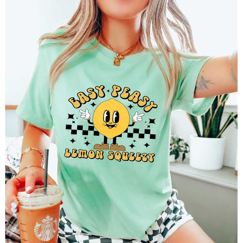 Retro Easy Peasy Lemon Squeezy T-Shirt, Lemon Shirts, Lemon Fruit Shirt, Family Shirt, Lemon Squeezy Shirt, Easy Peasy Shirt, Lemon Gifts - 1.jpg