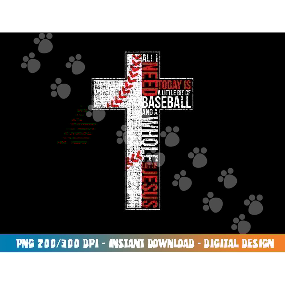 All I Need Is Baseball & Jesus Christian Cross Faith T Shirt copy.jpg