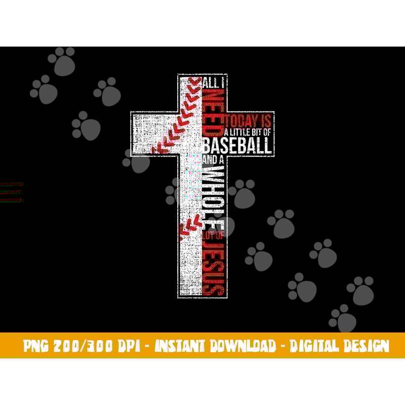 All I Need Is Baseball & Jesus Christian Cross Faith T Shirt copy.jpg