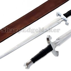 damascus steel knife custom handmade - 30.00" inches d-2 steel battle ready sword outdoor fantasy sword
