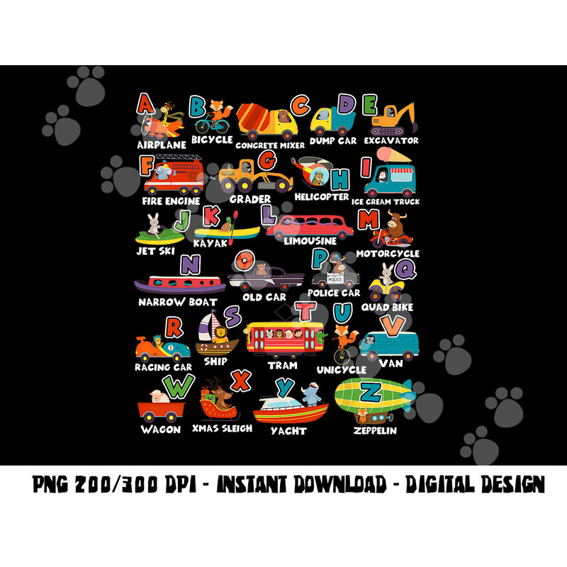 Alphabet Learning Transportation Animal Letter ABCs teacher png, sublimation copy.jpg
