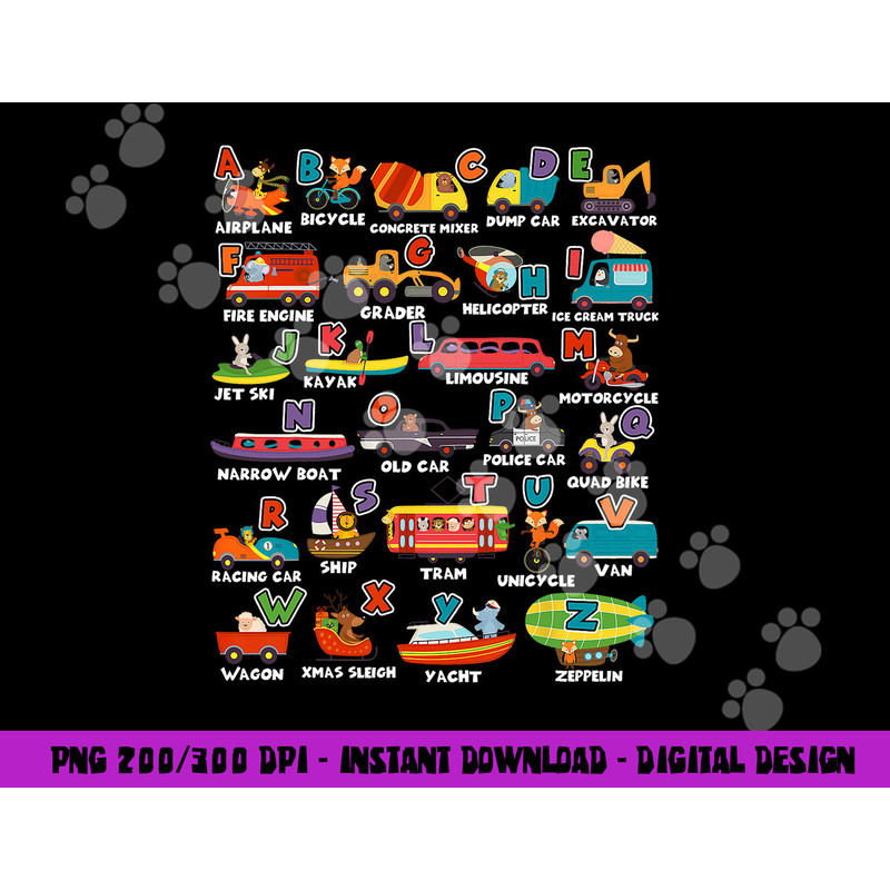 Alphabet Learning Transportation Animal Letter ABCs teacher png, sublimation copy.jpg