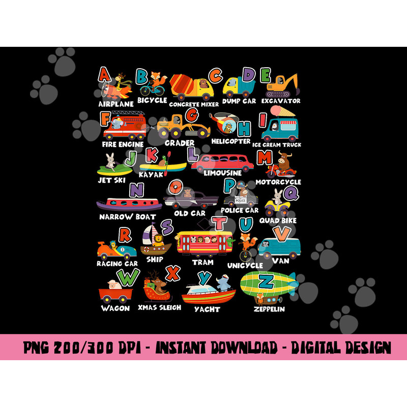 Alphabet Learning Transportation Animal Letter ABCs teacher png, sublimation copy.jpg