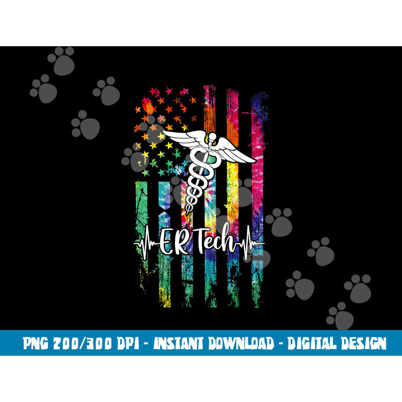 American Flag Tie Dye ER Tech Costume Nurse Day Nursing png, sublimation copy.jpg