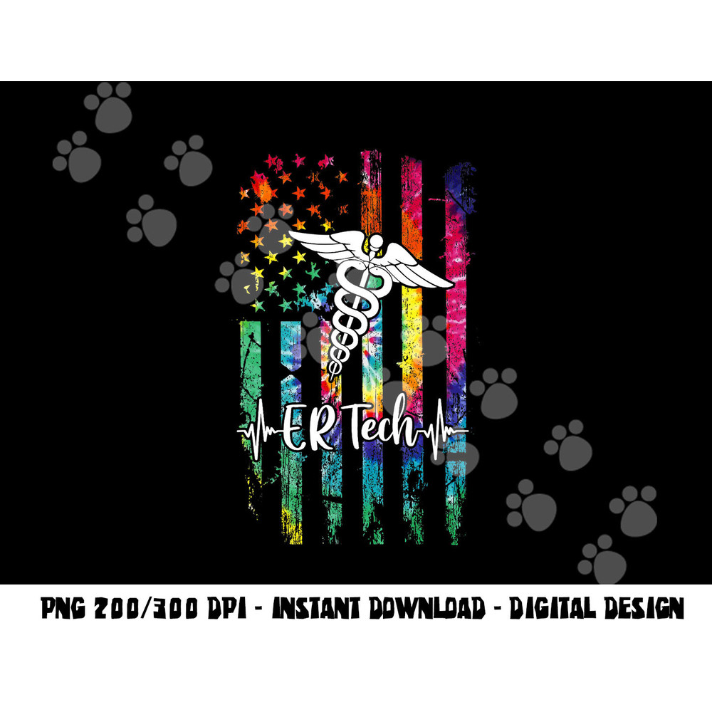 American Flag Tie Dye ER Tech Costume Nurse Day Nursing png, sublimation copy.jpg